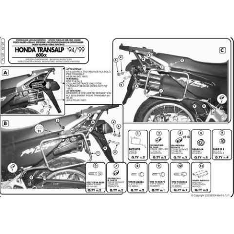 KAPPA STELAŻ KUFRÓW BOCZNYCH MONOKEY HONDA XL 600V TRANSALP `94-99 - RÓWNIEŻ POD KUFRY MONOKEY RETRO-FIT K-VENTURE ALU ORAZ K'MI KAPPA STELAŻ KUFRÓW BOCZNYCH MONOKEY HONDA XL 600V TRANSALP `94-99 - RÓWNIEŻ POD KUFRY MONOKEY RETRO-FIT K-VENTURE ALU ORAZ K'MI