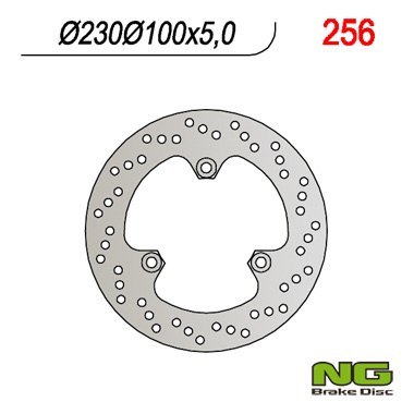 NG TARCZA HAMULCOWA TYŁ KAWASAKI GPZ500S '90-'03 (230x100x5) (3X10,5mm) NG TARCZA HAMULCOWA TYŁ KAWASAKI GPZ500S '90-'03 (230x100x5) (3X10,5mm)