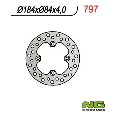 NG TARCZA HAMULCOWA TYŁ KAWASAKI KX 85 '01-'24 (184X84X4) NG TARCZA HAMULCOWA TYŁ KAWASAKI KX 85 '01-'24 (184X84X4)