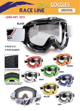 PROGRIP GOGLE PG3201-120 ATZAKI KOLOR SREBRNY (SZYBA PG3213 ANTISCRATCH, ANTI UV) (PG3201/14SL,PZ3201AG,3201-120) - WYCOFANE Z O
