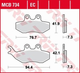 TRW ZF KLOCKI HAMULCOWE KH194 ORGANIC APRILIA SX 50 14-, YAMAHA DT 50 04-08, TZR 50 03-20, XT 125 05-11, PRZÓD (PROMOCJA)