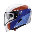 CABERG WYPRZEDAŻ KASK SZCZĘKOWY FLIP-UP MODEL HORUS SCOUT KOLOR BIAŁY/CZERWONY/NIEBIESKI ROZMIAR S (PINLOCK W ZESTAWIE)