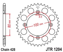 JT ZĘBATKA TYLNA 4351 49 HONDA CRF 125FB '15-'21 (JTR1204.49) (ŁAŃC. 428)