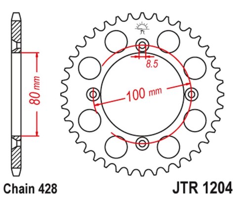JT ZĘBATKA TYLNA 4351 49 HONDA CRF 125FB '15-'21 (JTR1204.49) (ŁAŃC. 428) JT ZĘBATKA TYLNA 4351 49 HONDA CRF 125FB '15-'21 (JTR1204.49) (ŁAŃC. 428)