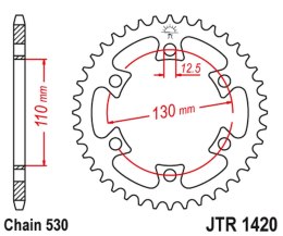 JT ZĘBATKA TYLNA 4401 40 BOMBARDIER DS 650 '00-'03 (JTR1420.40) (ŁAŃC. 530)