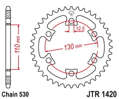 JT ZĘBATKA TYLNA 4401 40 BOMBARDIER DS 650 '00-'03 (JTR1420.40) (ŁAŃC. 530) JT ZĘBATKA TYLNA 4401 40 BOMBARDIER DS 650 '00-'03 (JTR1420.40) (ŁAŃC. 530)