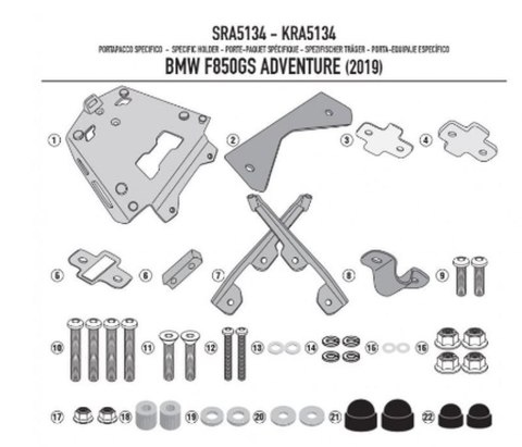 KAPPA STELAŻ KUFRA CENTRALNEGO BMW F 850GS Adventure (19) ALUMINIOWY MONOKEY KAPPA STELAŻ KUFRA CENTRALNEGO BMW F 850GS Adventure (19) ALUMINIOWY MONOKEY