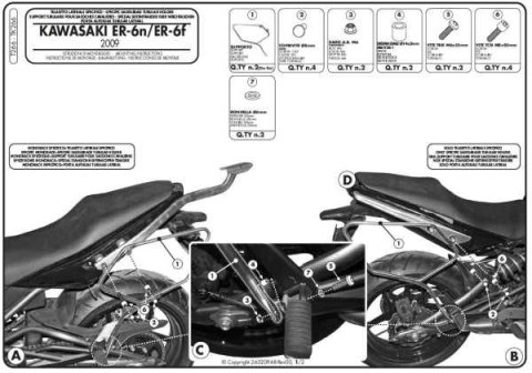KAPPA STELAŻ POD TORBY (SAKWY) BOCZNE KAWASAKI ER-6N 05 - 08 KAPPA STELAŻ POD TORBY (SAKWY) BOCZNE KAWASAKI ER-6N 05 - 08
