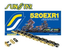 SUNSTAR ŁAŃCUCH NAPĘDOWY 520EXR1-112G ENDURO DO 450 CCM (DG RING) KOLOR ZŁOTY (520VT2) OTWARTY + ZAPINKA (520EXR1112G)
