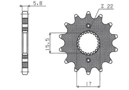 SUNSTAR ZĘBATKA PRZEDNIA 332 15 HONDA CR 80/85 '86-'07 (JTF1256.15) (ŁAŃC. 420) (33215JT)