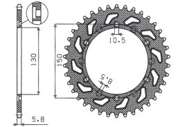 SUNSTAR ZĘBATKA TYLNA 236 40 / 245 40 HONDA NX 650 95-01, YAMAHA XJ 6 09-15, YAMAHA WR 250R '08-'10, APRILIA RX SIX DAYS 125 '90