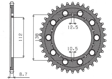 SUNSTAR ZĘBATKA TYLNA 4448 42 / 408 42 HONDA CBF 1000 '10-'15, VTR 1000 FIRE STORM '97-'05, CBR 900 RR '92-'95 (JTR1871.42) (JTR SUNSTAR ZĘBATKA TYLNA 4448 42 / 408 42 HONDA CBF 1000 '10-'15, VTR 1000 FIRE STORM '97-'05, CBR 900 RR '92-'95 (JTR1871.42) (JTR