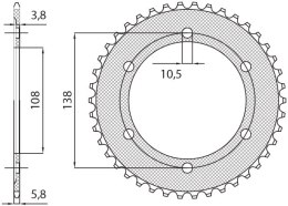 SUNSTAR ZĘBATKA TYLNA 4686 38 HONDA CBR 250R '11-'13, CBR 300R '14-'16 (JTR1220.38) (ŁAŃC. 520) (468638JT)