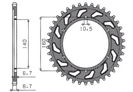 SUNSTAR ZĘBATKA TYLNA 502 48 KAWASAKI GPX 750R, GPZ 750/900/1100, ZRX/ZZR 1100 (JTR502.48) (ŁAŃC. 530) (50248JT)
