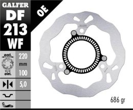 GALFER TARCZA HAMULCOWA TYŁ KAWASAKI NINJA 300 R SP (ABS) '13-, NINJA 400 / ABS '18-, Z 400 '20- (220X100X5MM) WAVE
