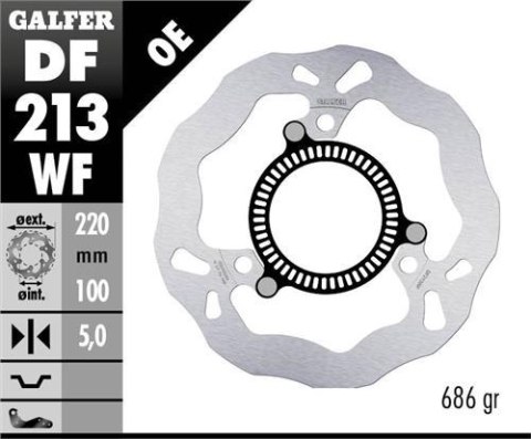 GALFER TARCZA HAMULCOWA TYŁ KAWASAKI NINJA 300 R SP (ABS) '13-, NINJA 400 / ABS '18-, Z 400 '20- (220X100X5MM) WAVE GALFER TARCZA HAMULCOWA TYŁ KAWASAKI NINJA 300 R SP (ABS) '13-, NINJA 400 / ABS '18-, Z 400 '20- (220X100X5MM) WAVE