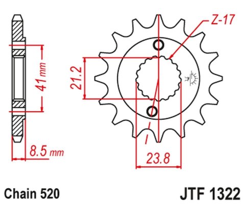 JT ZĘBATKA PRZEDNIA 2071 13 HONDA XR 400 '96-'05, TRX 400 (207113JT) (ŁAŃC. 520) JT ZĘBATKA PRZEDNIA 2071 13 HONDA XR 400 '96-'05, TRX 400 (207113JT) (ŁAŃC. 520)