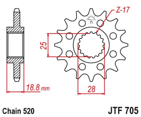 JT ZĘBATKA PRZEDNIA 2098 16 APRILIA 1000 RSV '98-09' (209816JT) (ŁAŃC. 520) JT ZĘBATKA PRZEDNIA 2098 16 APRILIA 1000 RSV '98-09' (209816JT) (ŁAŃC. 520)