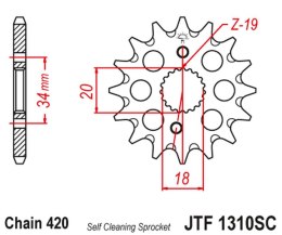 JT ZĘBATKA PRZEDNIA 2157 14 HONDA CRF 150 '07-20' (215714JT) (ŁAŃC. 420) SAMOOCZYSZCZAJĄCA