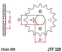 JT ZĘBATKA PRZEDNIA 273 15 HONDA XR 200R, XL 200R '81-'83 (27315JT) (ŁAŃC. 520)