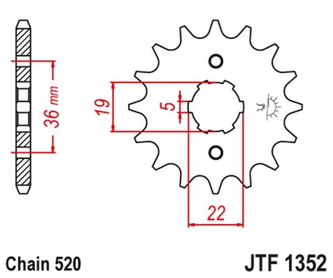 JT ZĘBATKA PRZEDNIA 337 13 HONDA TRX 250/300 '87-09', CR 250 '82-85', CR500 '84-85' (33713JT) (ŁAŃC. 520) JT ZĘBATKA PRZEDNIA 337 13 HONDA TRX 250/300 '87-09', CR 250 '82-85', CR500 '84-85' (33713JT) (ŁAŃC. 520)