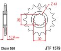 JT ZĘBATKA PRZEDNIA 579M 15 YAMAHA YZF R1 '98-21', FZ-1 '10-15' (579M15JT) (ŁAŃC. 520) KONWERSJA