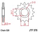 JT ZĘBATKA PRZEDNIA 585 14 KAWASAKI ZX-6R/RR '07-17, YAMAHA XTZ 750 '90-'98 (58514JT) (ŁAŃC. 520) (-2)