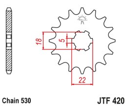 JT ZĘBATKA PRZEDNIA YAMAHA YT 125/175 '82-85' (JTF421,11) (ŁAŃC. 520) NA ZAMÓWIENIE
