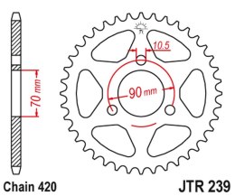 JT ZĘBATKA TYLNA 239 40 HONDA MTX 80R '83-'86, MBX 50 (23940JT) (ŁAŃC. 420)