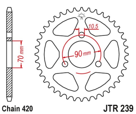 JT ZĘBATKA TYLNA 239 40 HONDA MTX 80R '83-'86, MBX 50 (23940JT) (ŁAŃC. 420) JT ZĘBATKA TYLNA 239 40 HONDA MTX 80R '83-'86, MBX 50 (23940JT) (ŁAŃC. 420)