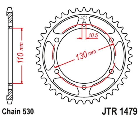 JT ZĘBATKA TYLNA 241 48 YAMAHA YZF-R1 1000 '09-14' (24148JT) (ŁAŃC.530) (CZARNA) JT ZĘBATKA TYLNA 241 48 YAMAHA YZF-R1 1000 '09-14' (24148JT) (ŁAŃC.530) (CZARNA)