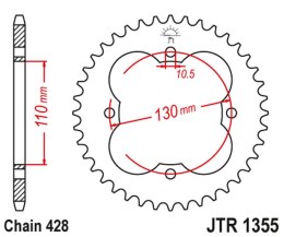 JT ZĘBATKA TYLNA 4355 48 HONDA TRX 90 '93-19', TRX 125 '87-88' (435548JT) (ŁAŃC.428)