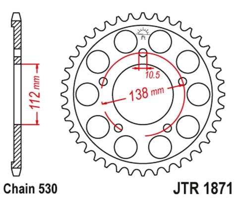 JT ZĘBATKA TYLNA 4448 50 YAMAHA R6 '99-'02 (444850JT) (ŁAŃC. 530) JT ZĘBATKA TYLNA 4448 50 YAMAHA R6 '99-'02 (444850JT) (ŁAŃC. 530)