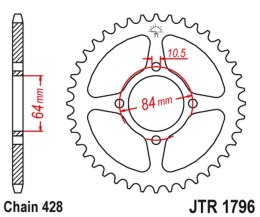 JT ZĘBATKA TYLNA 4467 51 SUZUKI RV 125 VAN VAN '03-16' (446751JT) (ŁAŃC.520)