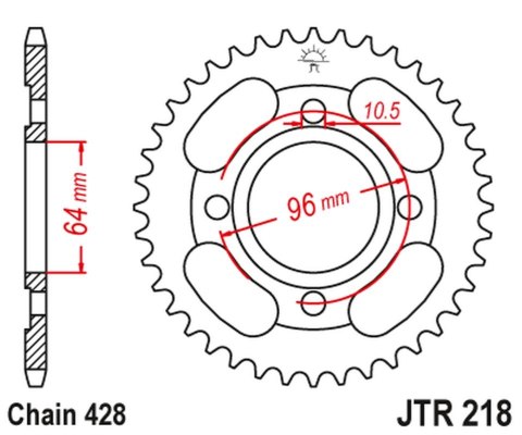 JT ZĘBATKA TYLNA 4521 44 HONDA CG 125 '00-06 (452144JT) (ŁAŃC.428) JT ZĘBATKA TYLNA 4521 44 HONDA CG 125 '00-06 (452144JT) (ŁAŃC.428)