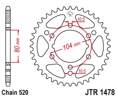 JT ZĘBATKA TYLNA 4578 34 POLARIS 250 CYCLONE/TRAIL BLAZER (457834JT) (MOŻNA STOSOWAĆ ZAMIAST 478 36 JTR478.34) (ŁAŃC. 520) JT ZĘBATKA TYLNA 4578 34 POLARIS 250 CYCLONE/TRAIL BLAZER (457834JT) (MOŻNA STOSOWAĆ ZAMIAST 478 36 JTR478.34) (ŁAŃC. 520)