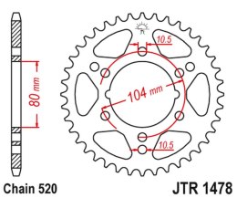 JT ZĘBATKA TYLNA 4578 40 POLARIS (457840JT) (MOŻNA STOSOWAĆ ZAMIAST 478 40 JTR478.40) (ŁAŃC. 520) NA ZAMÓWIENIE