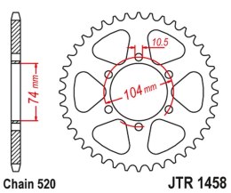 JT ZĘBATKA TYLNA 475 40 KAWASAKI KL 250 '77-78', KE 250 '77-79' (47540JT) (ŁAŃC520)