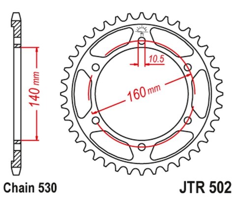 JT ZĘBATKA TYLNA 502 48 KAWASAKI GPZ 750 '84-88', GPZ 1100 '95-98', ZZ-R 1100 '90-01' (50248JT) (ŁAŃC.530) JT ZĘBATKA TYLNA 502 48 KAWASAKI GPZ 750 '84-88', GPZ 1100 '95-98', ZZ-R 1100 '90-01' (50248JT) (ŁAŃC.530)