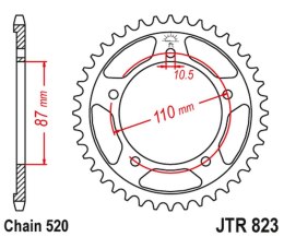 JT ZĘBATKA TYLNA 795 41 SUZUKI GS 400E, (STD.-1) SV 400 (STD. -4) (79541JT) (ŁAŃC. 520) NA ZAMÓWIENIE