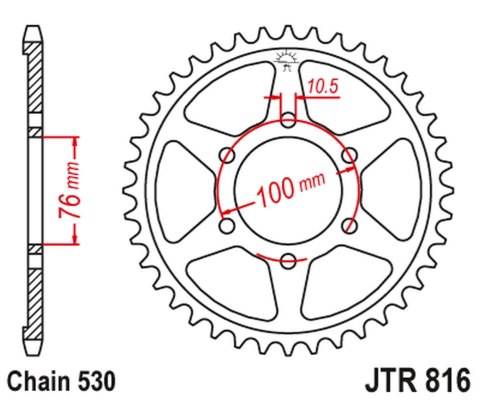 JT ZĘBATKA TYLNA 816 38 SUZUKI GR 650 '83-85 (81638JT) (ŁAŃC. 530) JT ZĘBATKA TYLNA 816 38 SUZUKI GR 650 '83-85 (81638JT) (ŁAŃC. 530)