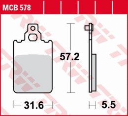 TRW ZF KLOCKI HAMULCOWE KH116 ORGANIC APRILIA AF-1/ET/RS 50 '87-'94, BENELLI CHRONO 50 '92-'93, BETA CHRONO 50 '92-'93, SUZUKI D