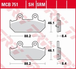 TRW ZF KLOCKI HAMULCOWE KH412 SINTER SUZUKI AN 250 SKY WAWE '07-'08, AN 400 BURGMAN '07-, AN 650 BURGMAN '04-, TYŁ