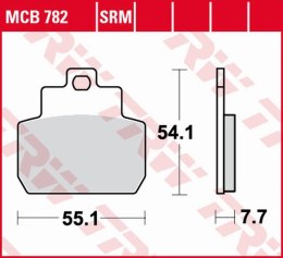 TRW ZF KLOCKI HAMULCOWE KH425 ORGANIC PIAGGIO MP3 125 '07-'08, X8 125 '06-'08, X8 150 '05-'08 TYŁ