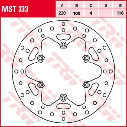 TRW ZF TARCZA HAMULCOWA TYŁ KAWASAKI KX 125/250 '89-'02, KLX 300R '97-'03, KX 500 '90-'04 (220X100X4MM)