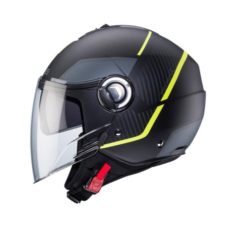 CABERG PROMOCJA KASK OTWARTY JET Z BLENDĄ MODEL RIVIERA V4X GEO KOLOR CZARNY MAT/ŻÓŁTY FLUO/SZARY ROZMIAR XL CABERG PROMOCJA KASK OTWARTY JET Z BLENDĄ MODEL RIVIERA V4X GEO KOLOR CZARNY MAT/ŻÓŁTY FLUO/SZARY ROZMIAR XL