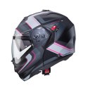 CABERG PROMOCJA KASK SZCZĘKOWY FLIP-UP MODEL DUKE X KOLOR CZARNY MAT/SZARY/SREBRNY/FUKSJA (INTENSYWNY ODCIEŃ RÓŻOWEGO) ROZMIAR S