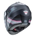 CABERG PROMOCJA KASK SZCZĘKOWY FLIP-UP MODEL DUKE X KOLOR CZARNY MAT/SZARY/SREBRNY/FUKSJA (INTENSYWNY ODCIEŃ RÓŻOWEGO) ROZMIAR S