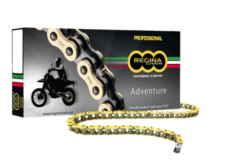 REGINA ŁAŃCUCH NAPĘDOWY 520ZRE (106 OGNIW) Z-RING ENDURO DO 650CCM (ZŁOTY) (ZAPINKA+ZAKUWKA PEŁNA+ ZAKUWKA DRĄŻONA) (135ZRE/1001