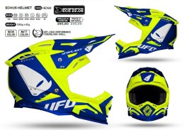 UFO KASK ECHUS CROSS KOLOR NIEBIESKI/ŻÓŁTY FLUO ROZMIAR M ( ECE 22R06 ) - KOLEKCJA 2024